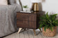 Graceland Mid-Century Modern Transitional Walnut Brown Finished Wood 2-Drawer Nightstand FredCo