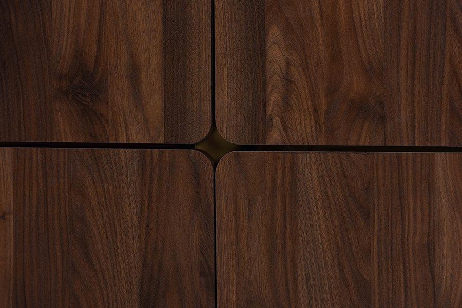 Graceland Mid-Century Modern Transitional Walnut Brown Finished Wood Shoe Cabinet FredCo