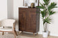 Graceland Mid-Century Modern Transitional Walnut Brown Finished Wood Shoe Cabinet FredCo