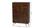 Graceland Mid-Century Modern Transitional Walnut Brown Finished Wood Shoe Cabinet FredCo