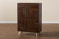 Graceland Mid-Century Modern Transitional Walnut Brown Finished Wood Shoe Cabinet FredCo