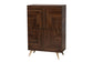 Graceland Mid-Century Modern Transitional Walnut Brown Finished Wood Shoe Cabinet FredCo