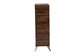 Graceland Mid-Century Modern Transitional Walnut Brown Finished Wood Shoe Cabinet FredCo