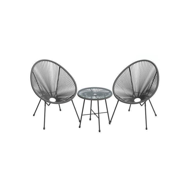 Gray 3-Piece Outdoor Acapulco Chair FredCo