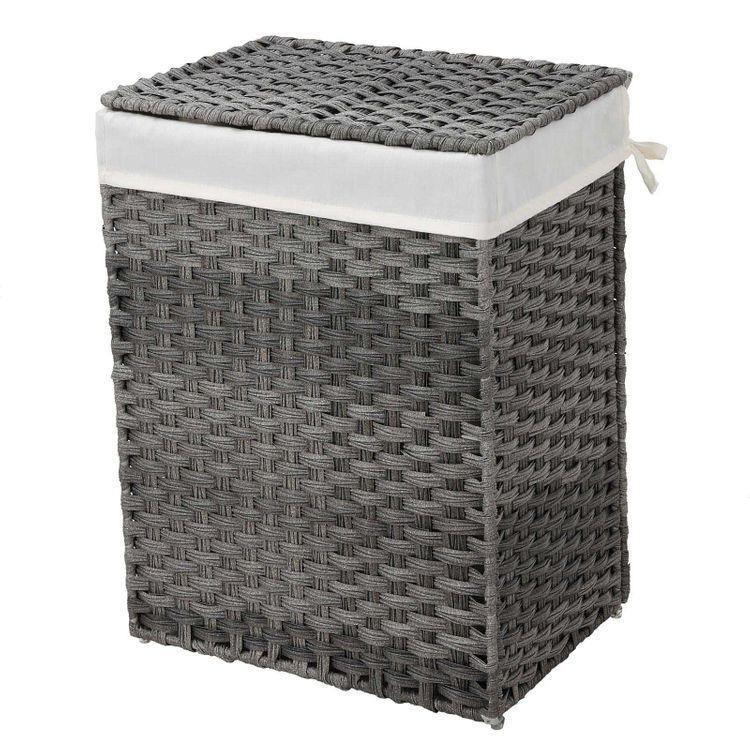 Gray Handwoven Laundry Basket FredCo