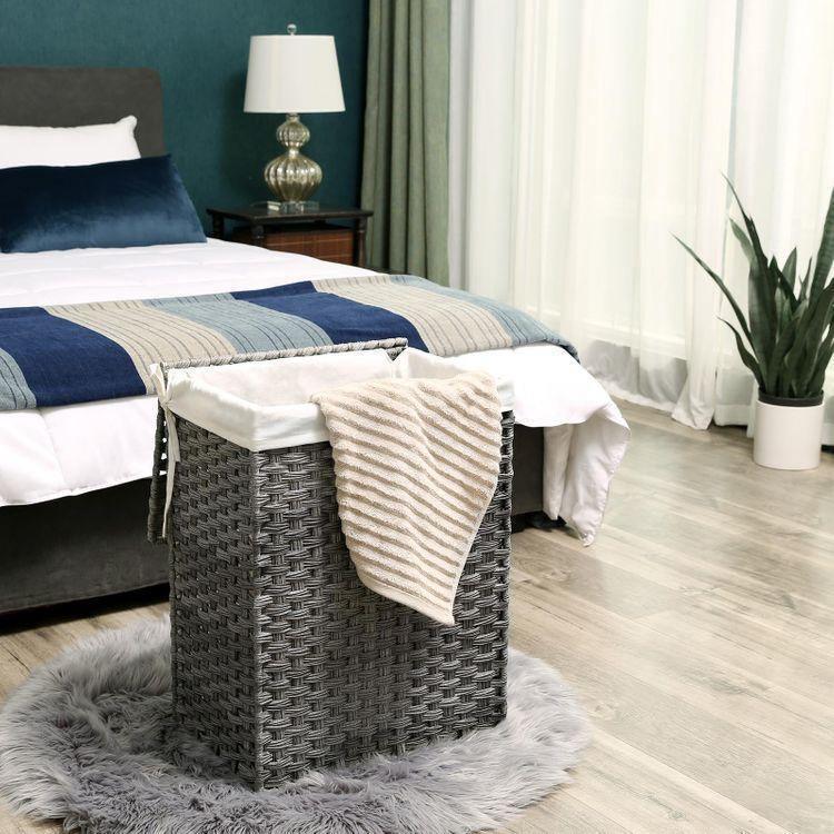 Gray Handwoven Laundry Basket FredCo