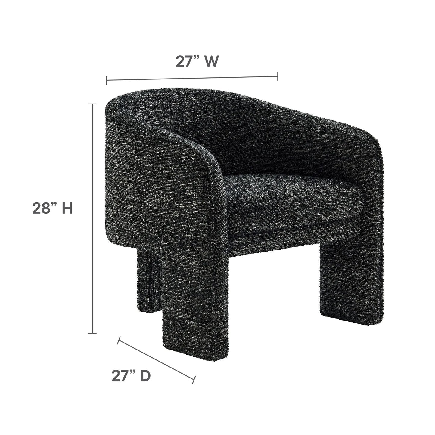 Greer Boucle Fabric Upholstered Accent Armchair by Modway EEI-7101 FredCo