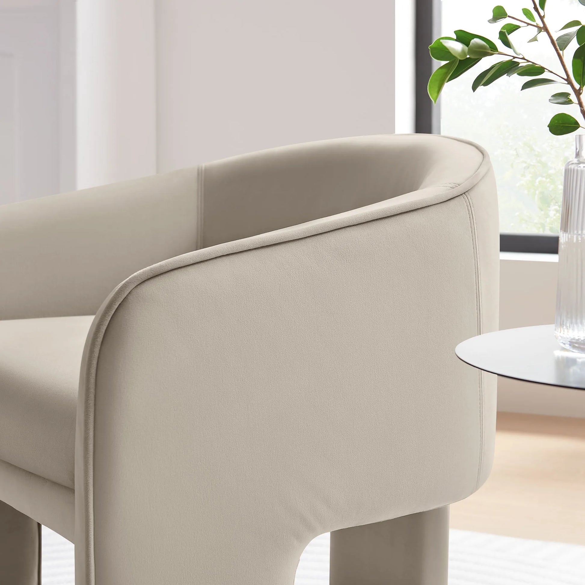 Greer Performance Velvet Upholstered Accent Armchair by Modway EEI-7102 FredCo