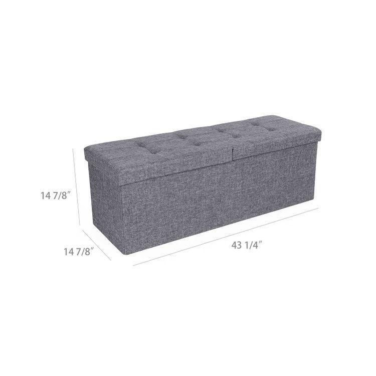 Grey Storage Ottoman Bench FredCo