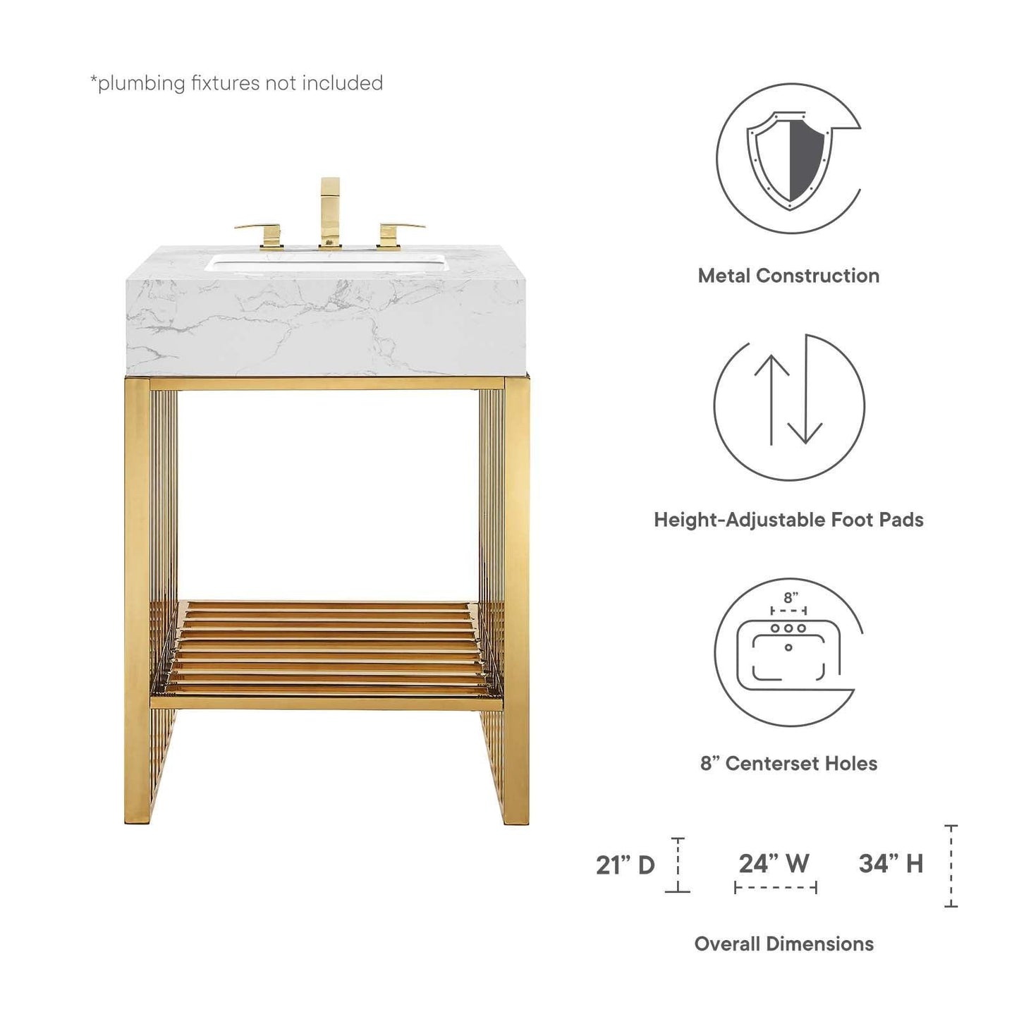 Gridiron 24" Bathroom Vanity, EEI-6103 FredCo