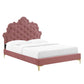 Gwyneth Tufted Performance Velvet Full Platform Bed, MOD-6757 FredCo
