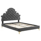 Gwyneth Tufted Performance Velvet Full Platform Bed, MOD-6757 FredCo