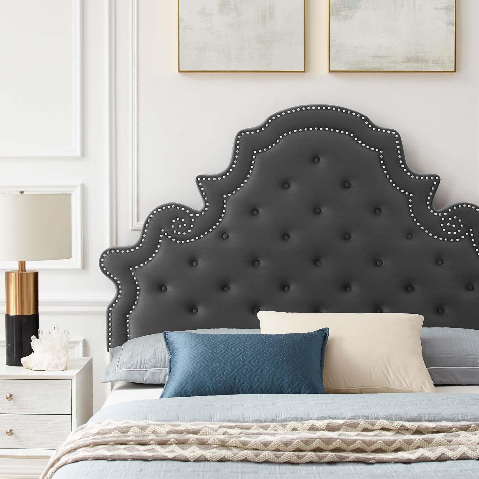 Gwyneth Tufted Performance Velvet Full Platform Bed, MOD-6757 FredCo