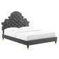 Gwyneth Tufted Performance Velvet Full Platform Bed, MOD-6758 FredCo