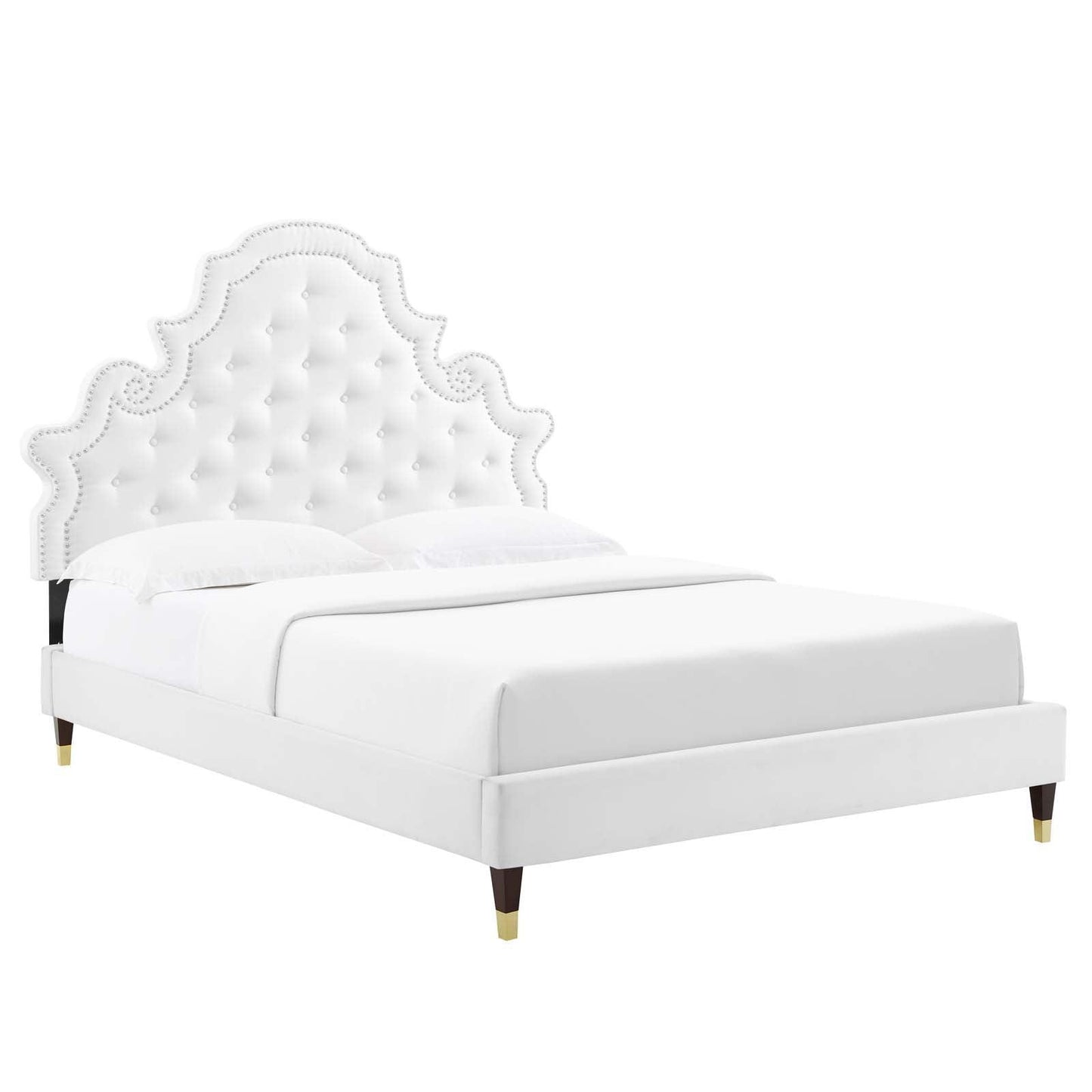 Gwyneth Tufted Performance Velvet Full Platform Bed, MOD-6758 FredCo