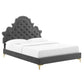 Gwyneth Tufted Performance Velvet King Platform Bed, MOD-6760 FredCo