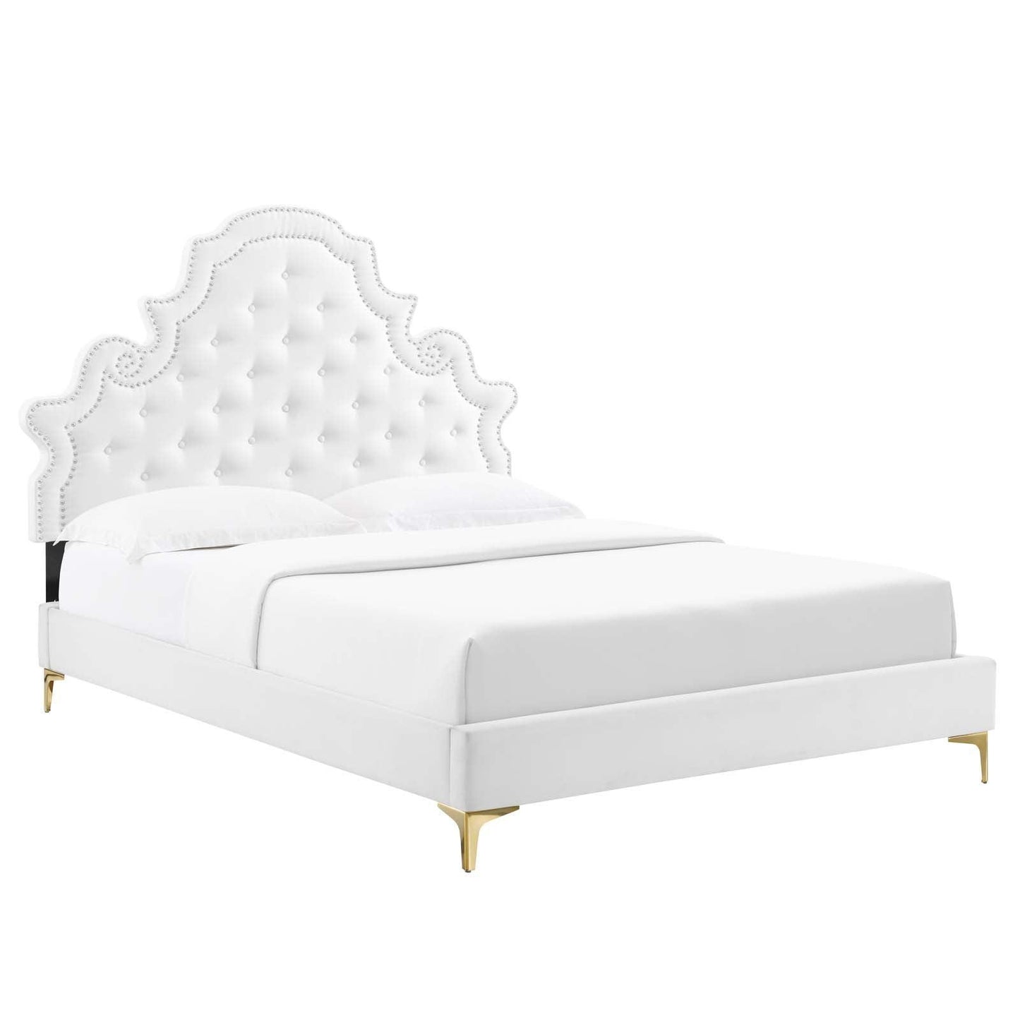 Gwyneth Tufted Performance Velvet King Platform Bed, MOD-6760 FredCo