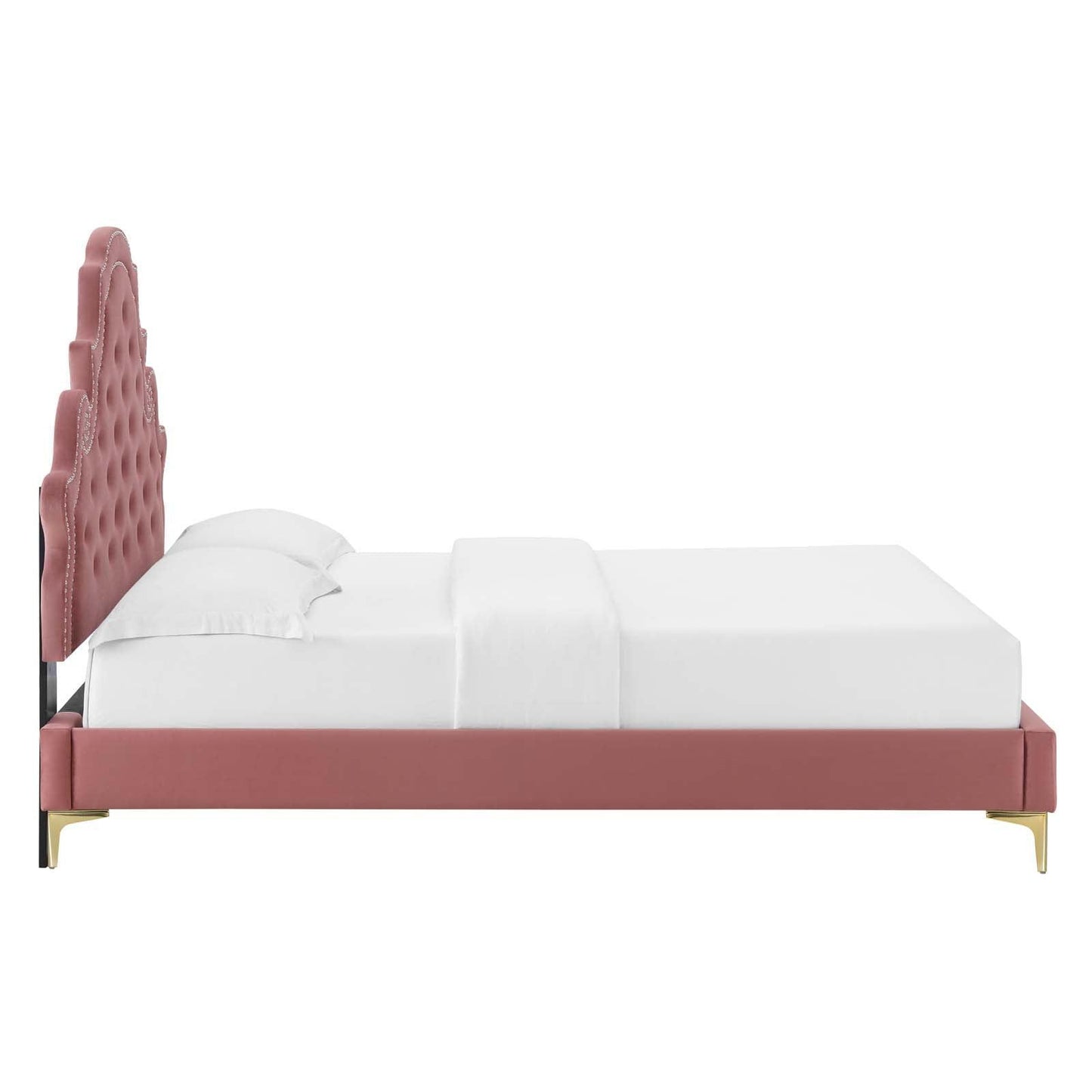Gwyneth Tufted Performance Velvet King Platform Bed, MOD-6760 FredCo