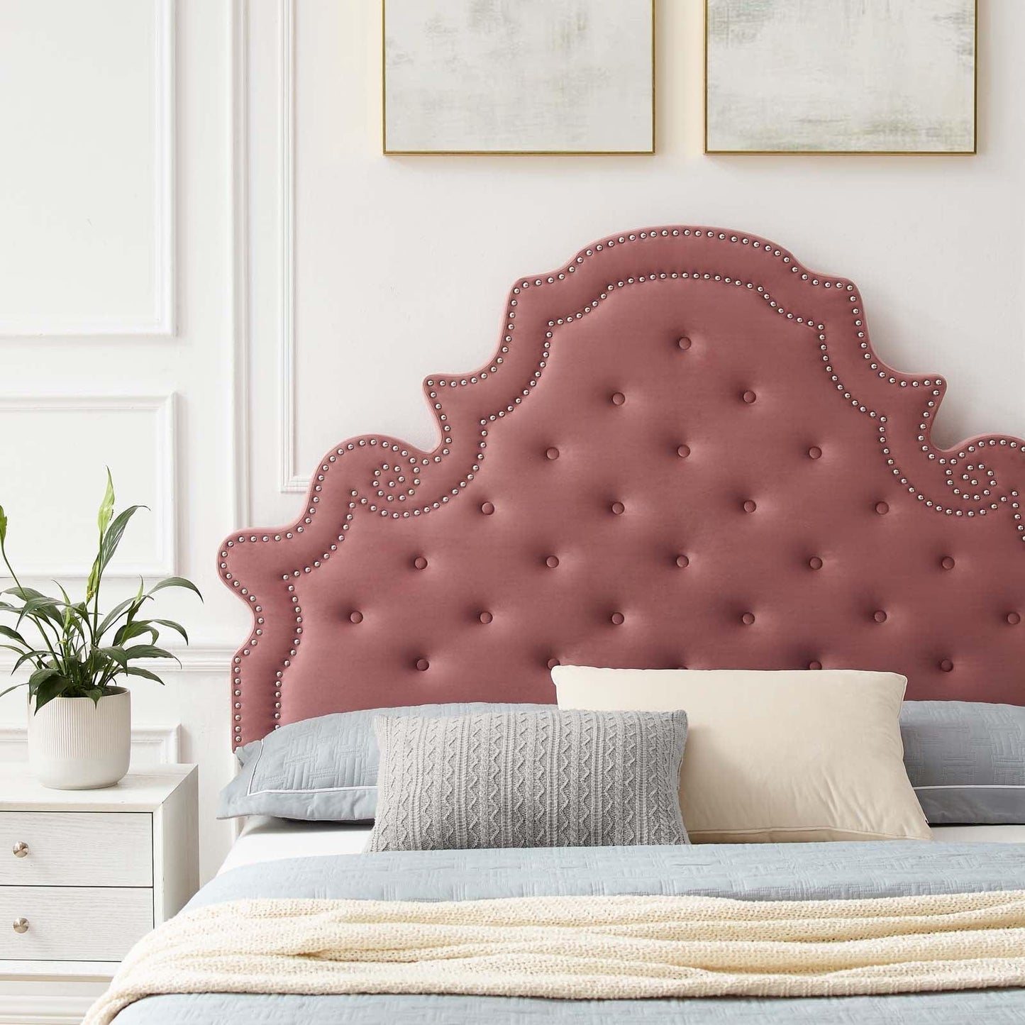 Gwyneth Tufted Performance Velvet King Platform Bed, MOD-6760 FredCo