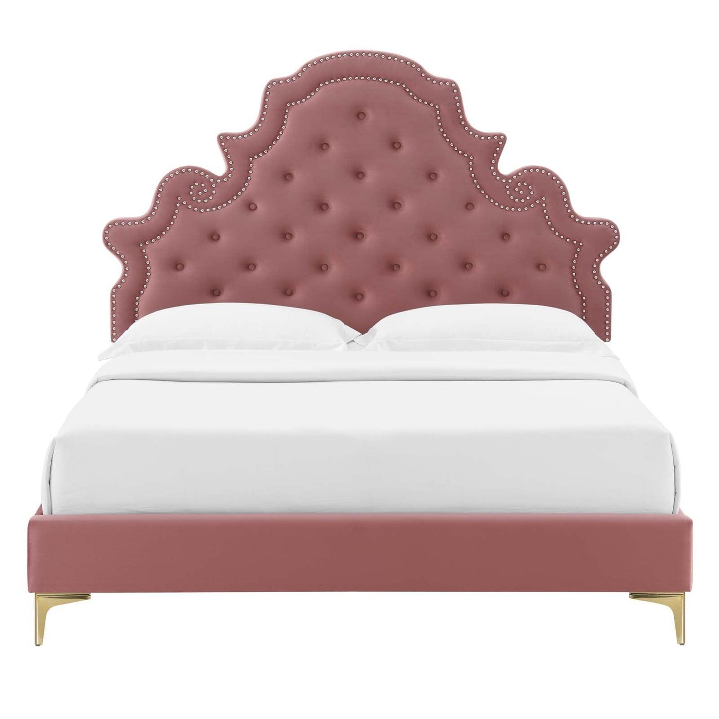 Gwyneth Tufted Performance Velvet King Platform Bed, MOD-6760 FredCo