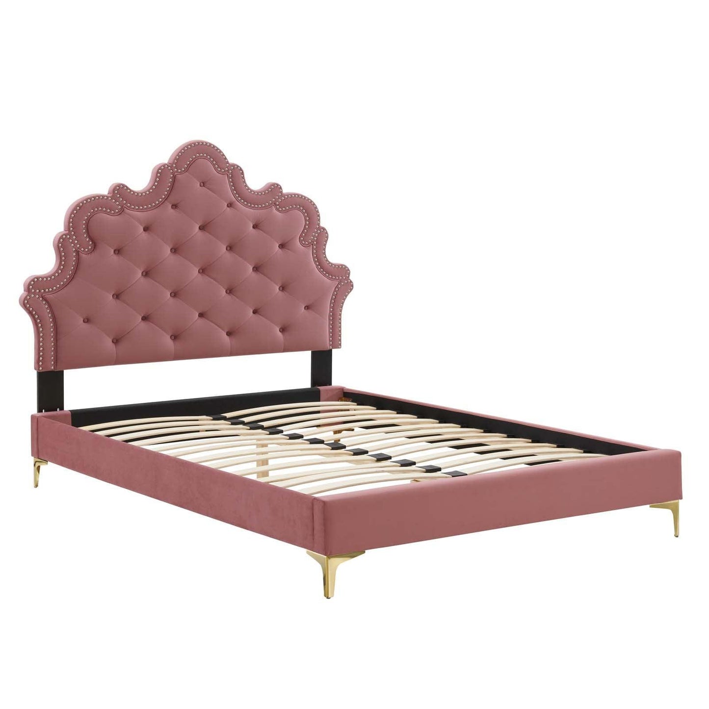 Gwyneth Tufted Performance Velvet King Platform Bed, MOD-6760 FredCo