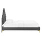 Gwyneth Tufted Performance Velvet Queen Platform Bed, MOD-6751 FredCo