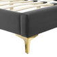 Gwyneth Tufted Performance Velvet Queen Platform Bed, MOD-6751 FredCo