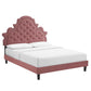 Gwyneth Tufted Performance Velvet Queen Platform Bed, MOD-6753 FredCo