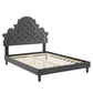 Gwyneth Tufted Performance Velvet Queen Platform Bed, MOD-6753 FredCo