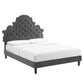 Gwyneth Tufted Performance Velvet Queen Platform Bed, MOD-6753 FredCo