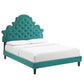 Gwyneth Tufted Performance Velvet Queen Platform Bed, MOD-6753 FredCo