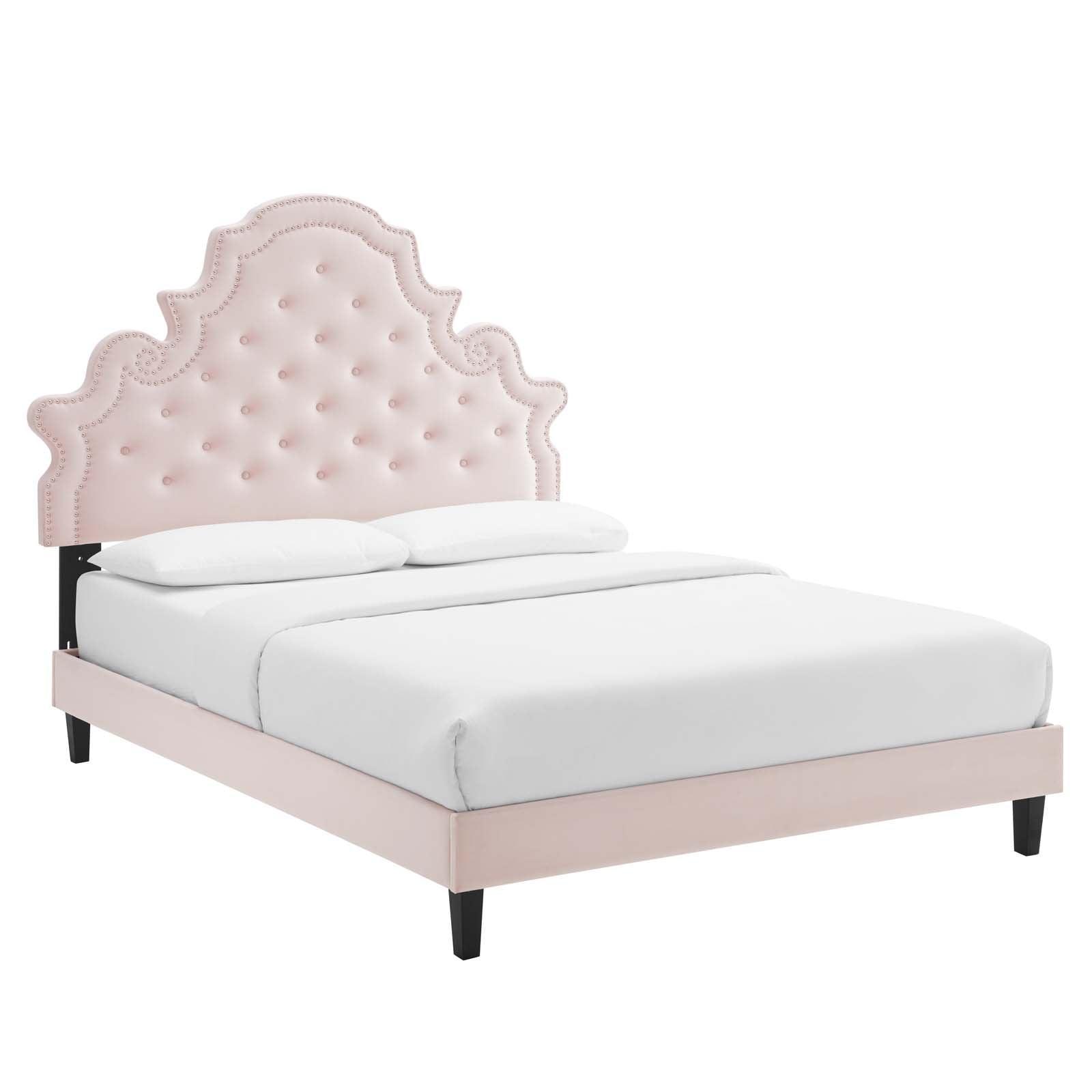 Gwyneth Tufted Performance Velvet Twin Platform Bed, MOD-6756 FredCo
