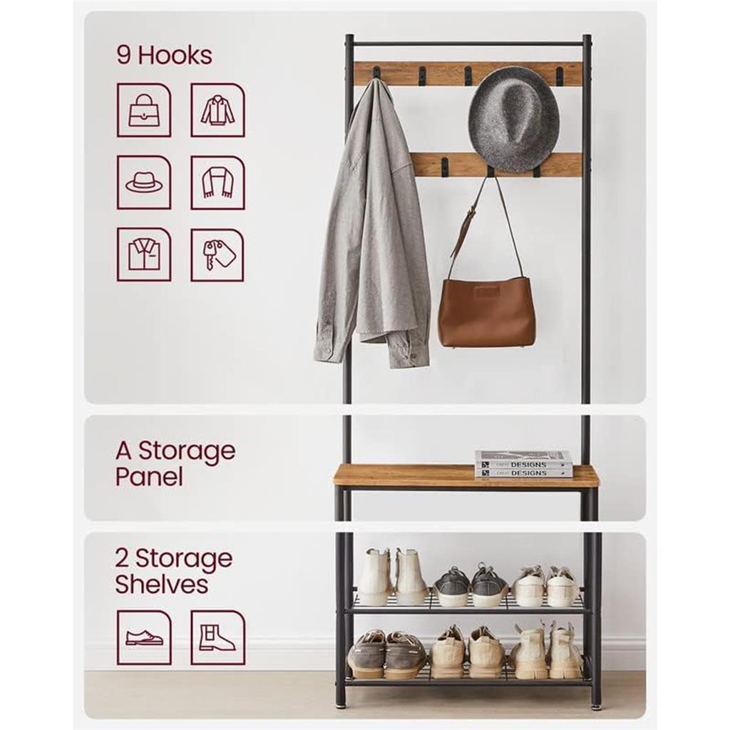 Hall Tree with Shoe Storage Bench FredCo