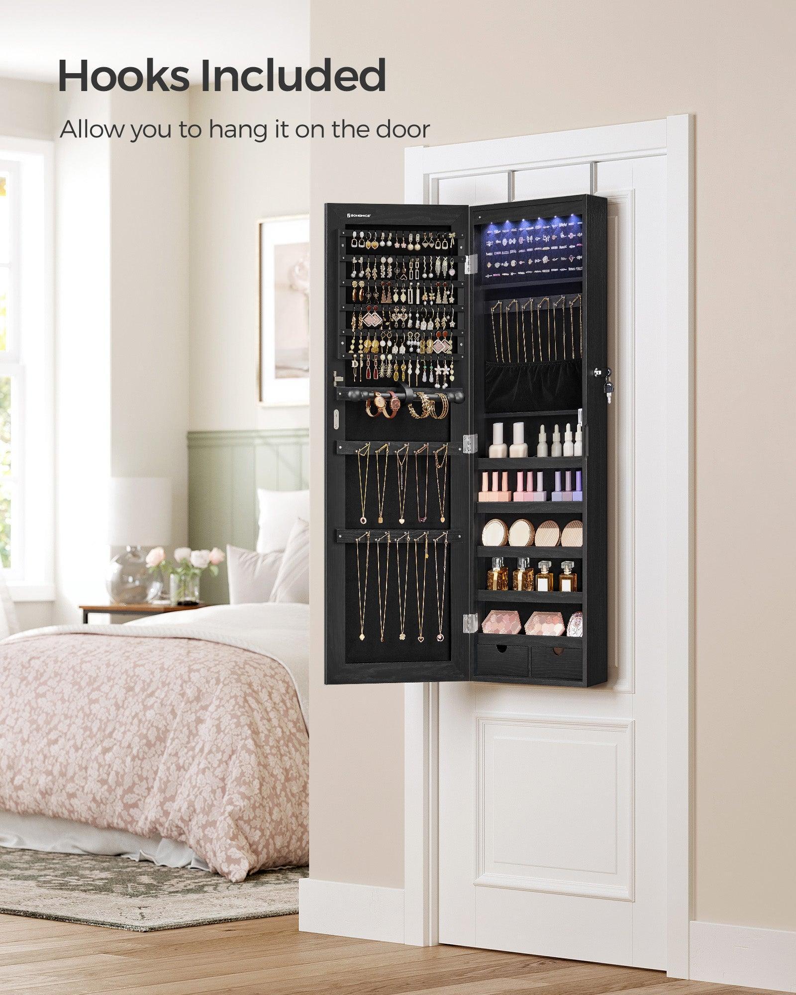 Hanging Jewelry Cabinet with LED Lights FredCo