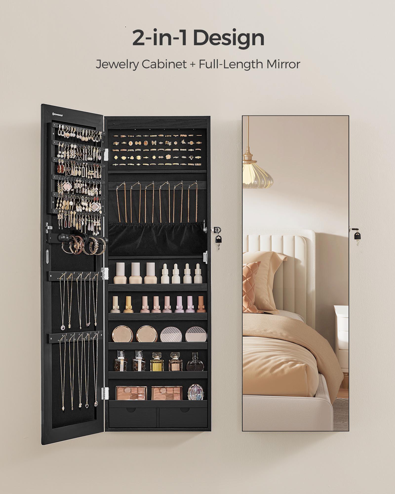 Hanging Jewelry Cabinet with LED Lights FredCo