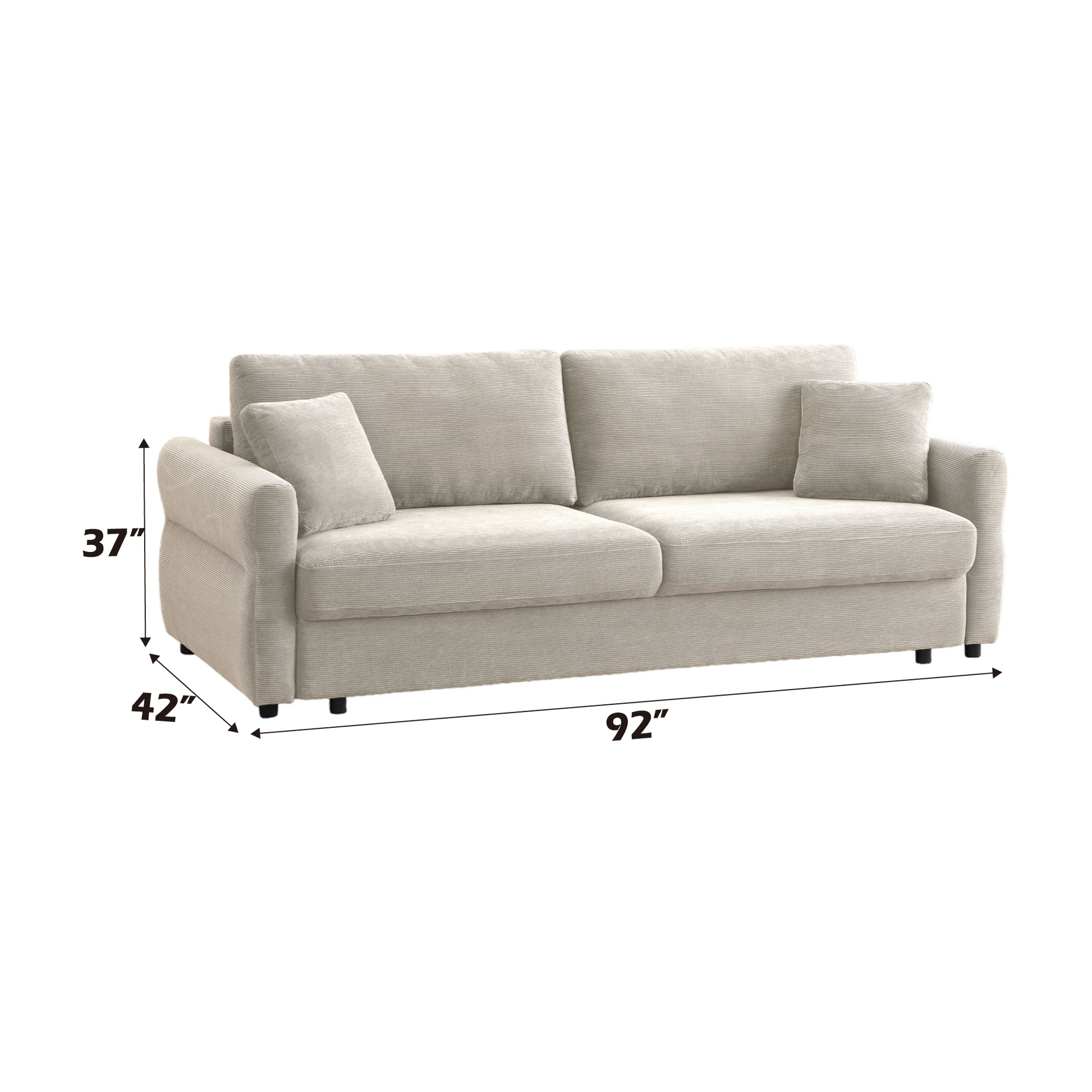 Haran Beige Fabric Pull-out Sleeper with Storage FredCo