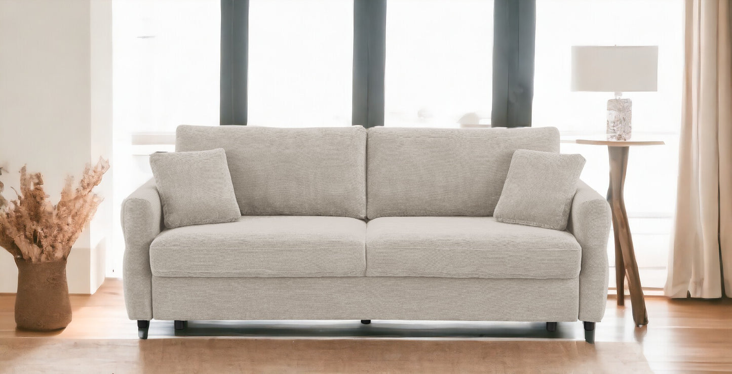 Haran Beige Fabric Pull-out Sleeper with Storage FredCo