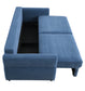 Haran Blue Fabric Pull-out Sleeper with Storage FredCo