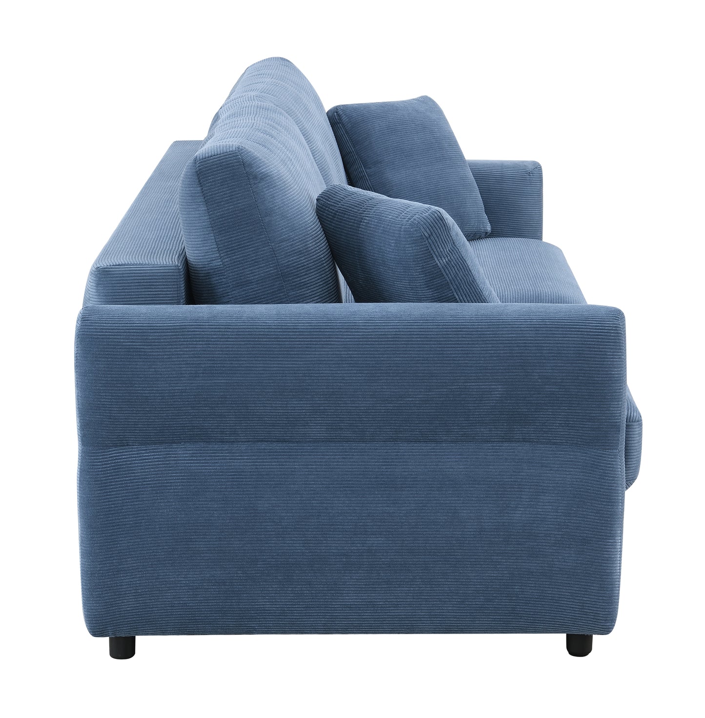 Haran Blue Fabric Pull-out Sleeper with Storage FredCo