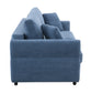 Haran Blue Fabric Pull-out Sleeper with Storage FredCo
