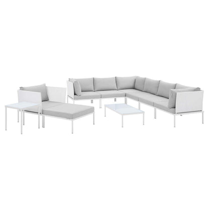 Harmony 10-Piece Sunbrella Outdoor Patio Aluminum Sectional Sofa Set, EEI-4952 FredCo