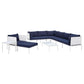 Harmony 10-Piece Sunbrella Outdoor Patio Aluminum Sectional Sofa Set, EEI-4952 FredCo