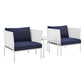 Harmony 3-Piece Sunbrella Outdoor Patio Aluminum Seating Set, EEI-4686 FredCo