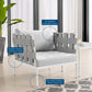 Harmony 3-Piece Sunbrella Outdoor Patio Aluminum Seating Set, EEI-4687 FredCo