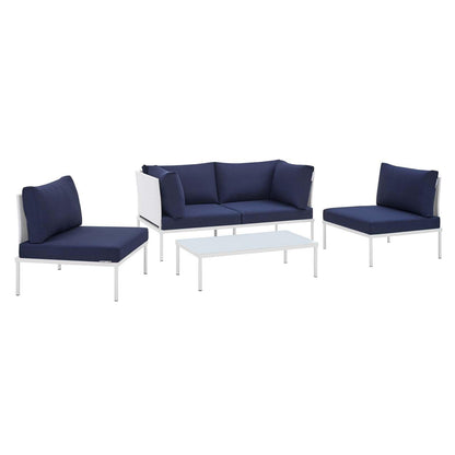 Harmony 4-Piece Sunbrella Outdoor Patio Aluminum Seating Set, EEI-4690 FredCo