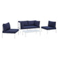 Harmony 4-Piece Sunbrella Outdoor Patio Aluminum Seating Set, EEI-4690 FredCo
