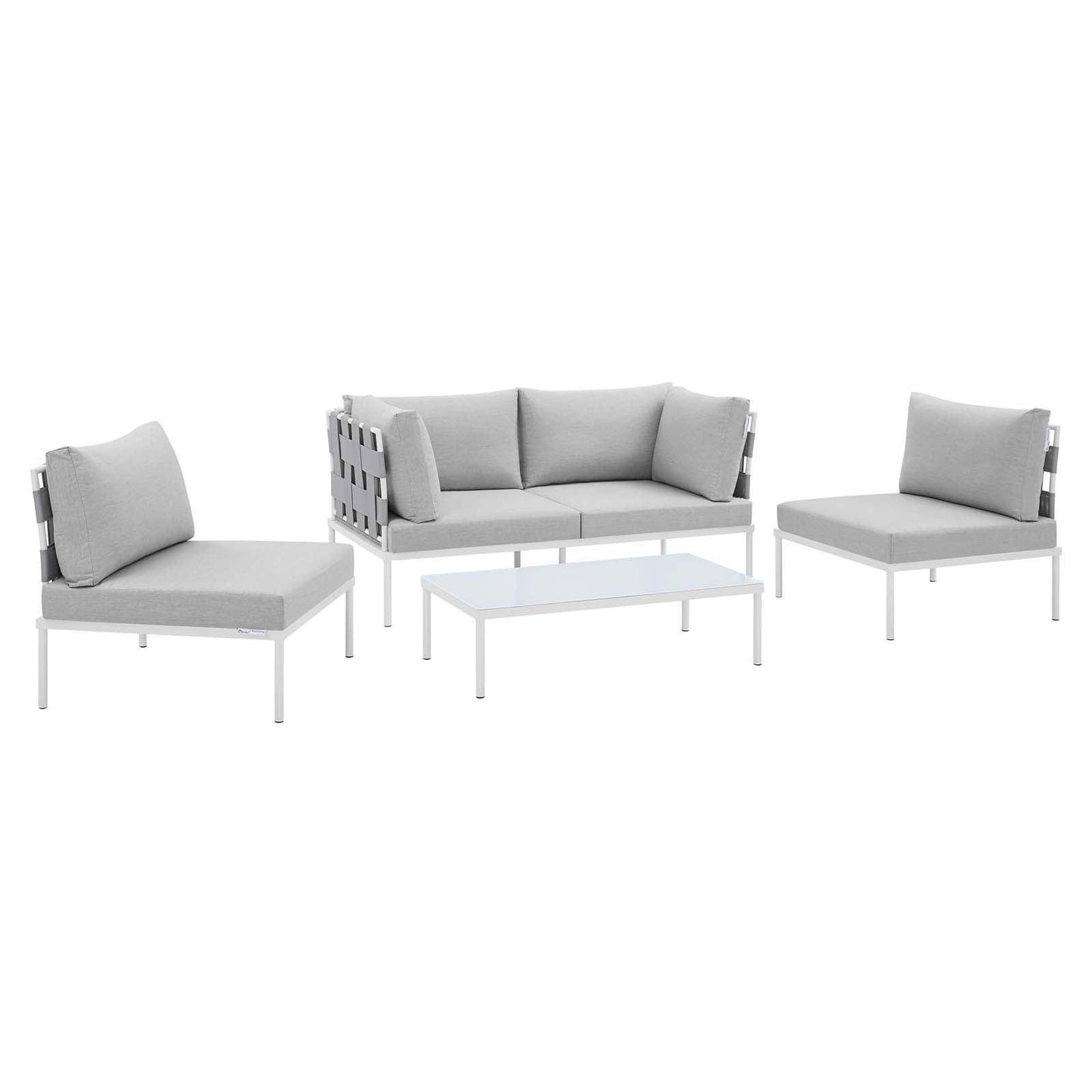 Harmony 4-Piece Sunbrella Outdoor Patio Aluminum Seating Set, EEI-4691 FredCo