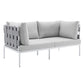 Harmony 4-Piece Sunbrella Outdoor Patio Aluminum Seating Set, EEI-4691 FredCo