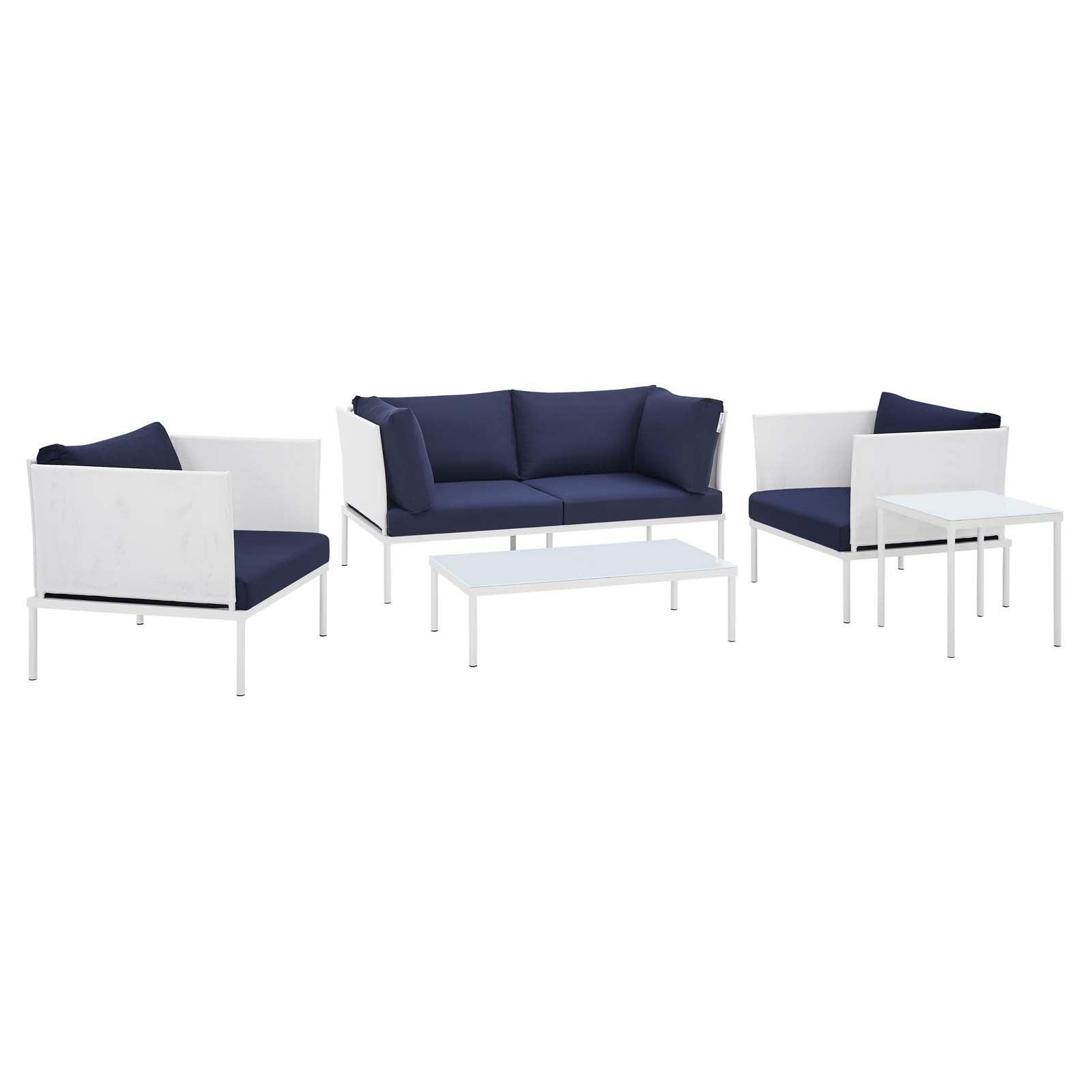 Harmony 5-Piece Sunbrella Outdoor Patio Aluminum Furniture Set, EEI-4924 FredCo
