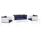 Harmony 5-Piece Sunbrella Outdoor Patio Aluminum Furniture Set, EEI-4924 FredCo